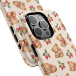 Teddy Berry Cozy Strawberry Pattern iPhone Case with MagSafe