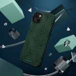 Topographic Green Magnetic Impact-Resistant iPhone Case | MagSafe compatible  Shamo's