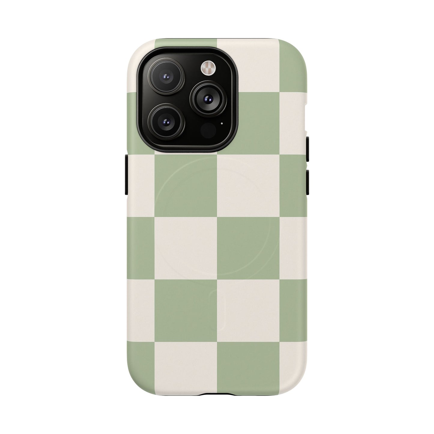 Sage Checkerboard Tough iPhone Case - Compatible with MagSafe