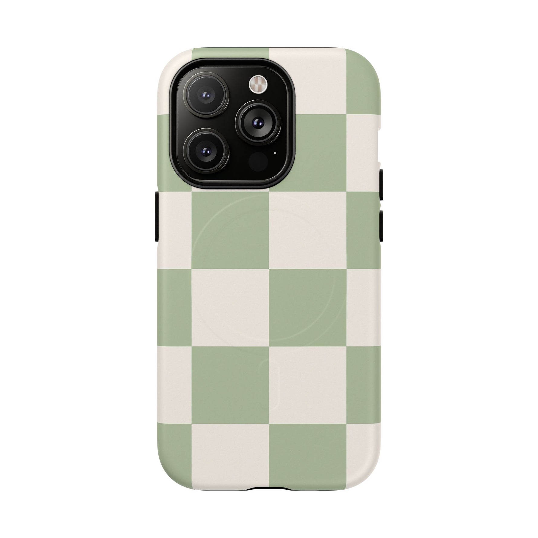 Sage Checkerboard Tough iPhone Case - Compatible with MagSafe - Shamo's
