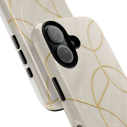 Gold Geometry on Silk Luxury Series iPhone Case with MagSafe