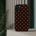 Polka Dot iPhone Case — Brown & Cream Protective Cover with MagSafe compatibility  Shamo's