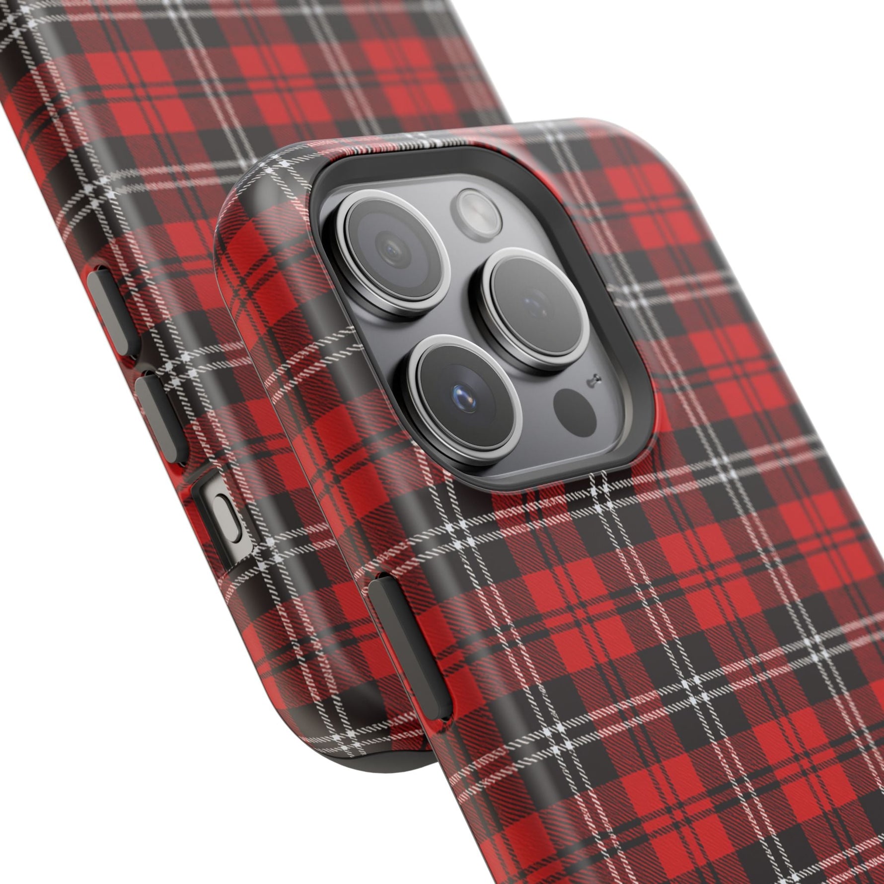 Red Tartan Plaid Impact-Resistant iPhone Case | MagSafe compatibility  Shamo's