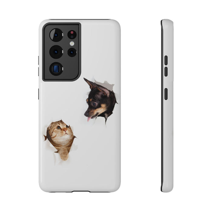 Impact-Resistant Cases with a cat and a dog