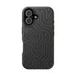 Black Circuit Board Design iPhone Case | MagSafe  Shamo's iPhone 16 / Matte