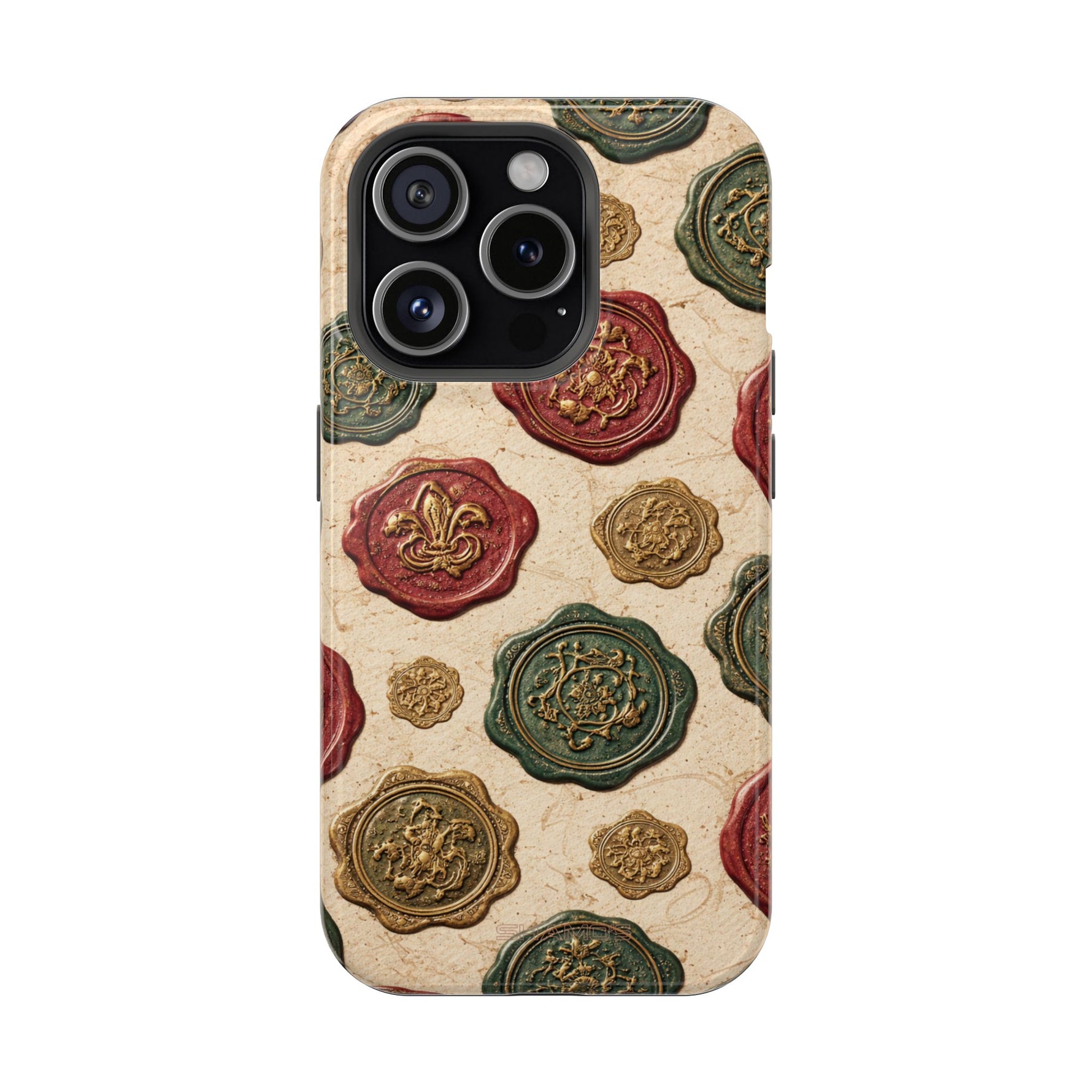 Vintage Wax Seal Pattern Magnetic Impact-Resistant Phone Case with MagSafe Compatibility