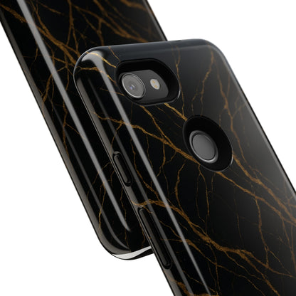 Black Marble Tough iPhone Case