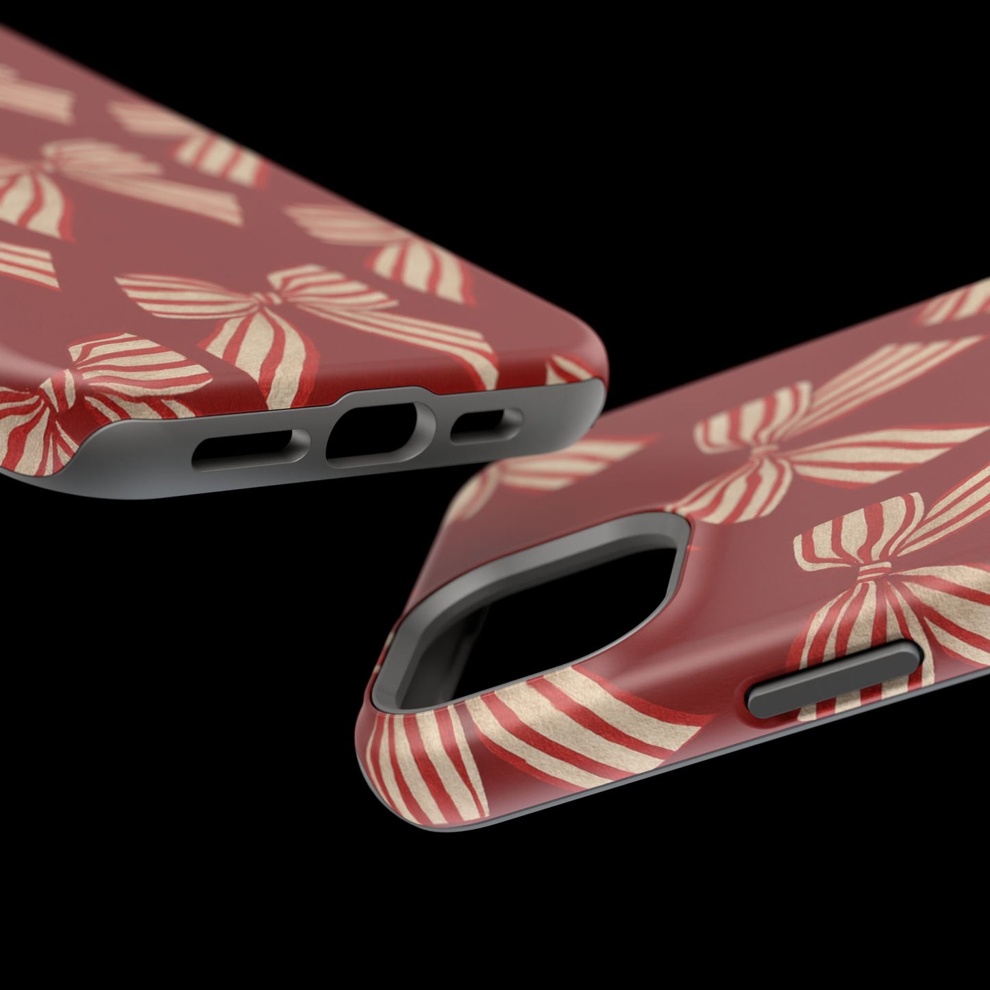 Holiday Red Bow iPhone Case — Impact‑Resistant iPhone Cover with MagSafe compatibility