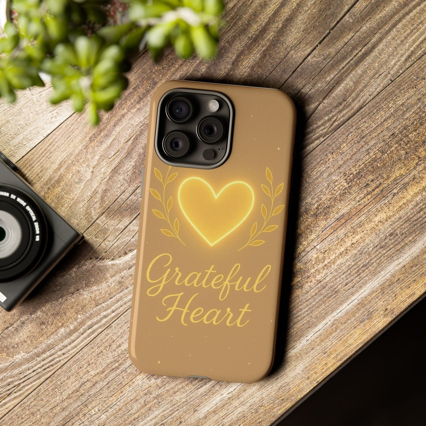 Grateful Heart iPhone Case — Warm Neon Heart  Shamo's