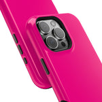 Neon Pink MagSafe Compatible Impact-Resistant Phone Case Hot Pink