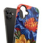 Electric Paradise MagSafe Phone Case – Cobalt Floral & Coral Waves | Glossy