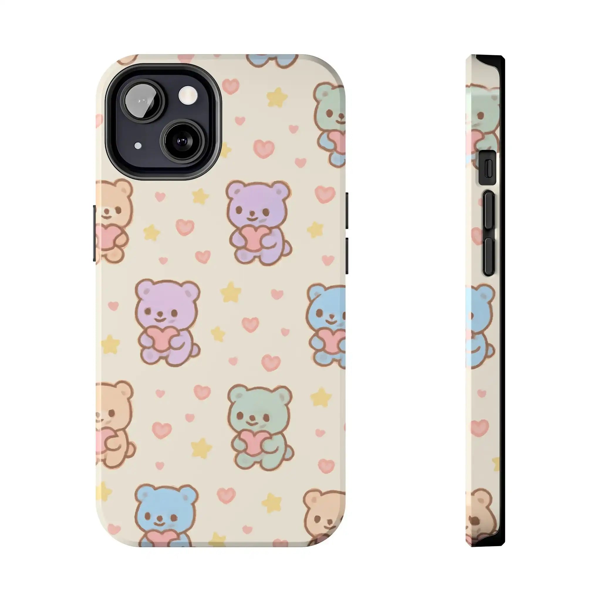 Cute Pastel Bear Impact Phone Case | Heart & Star Kawaii Pattern  Shamo's iPhone 13