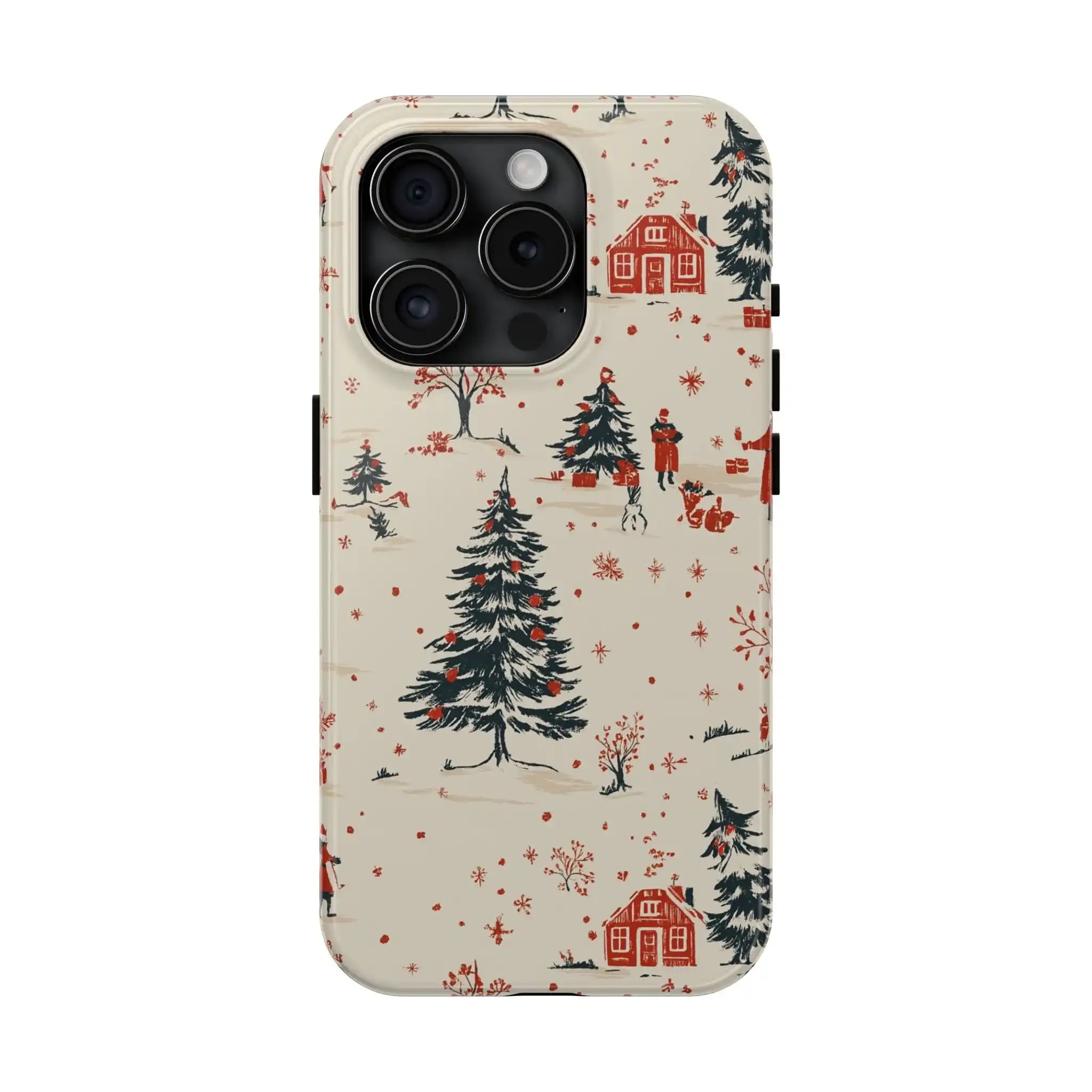 Winter Village Holiday Tough Phone Case — Vintage Holidays & Snow Scene  Shamo's iPhone 15 Pro