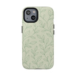 Sage Botanical Leaves Floral iPhone Case | MagSafe - Shamo's