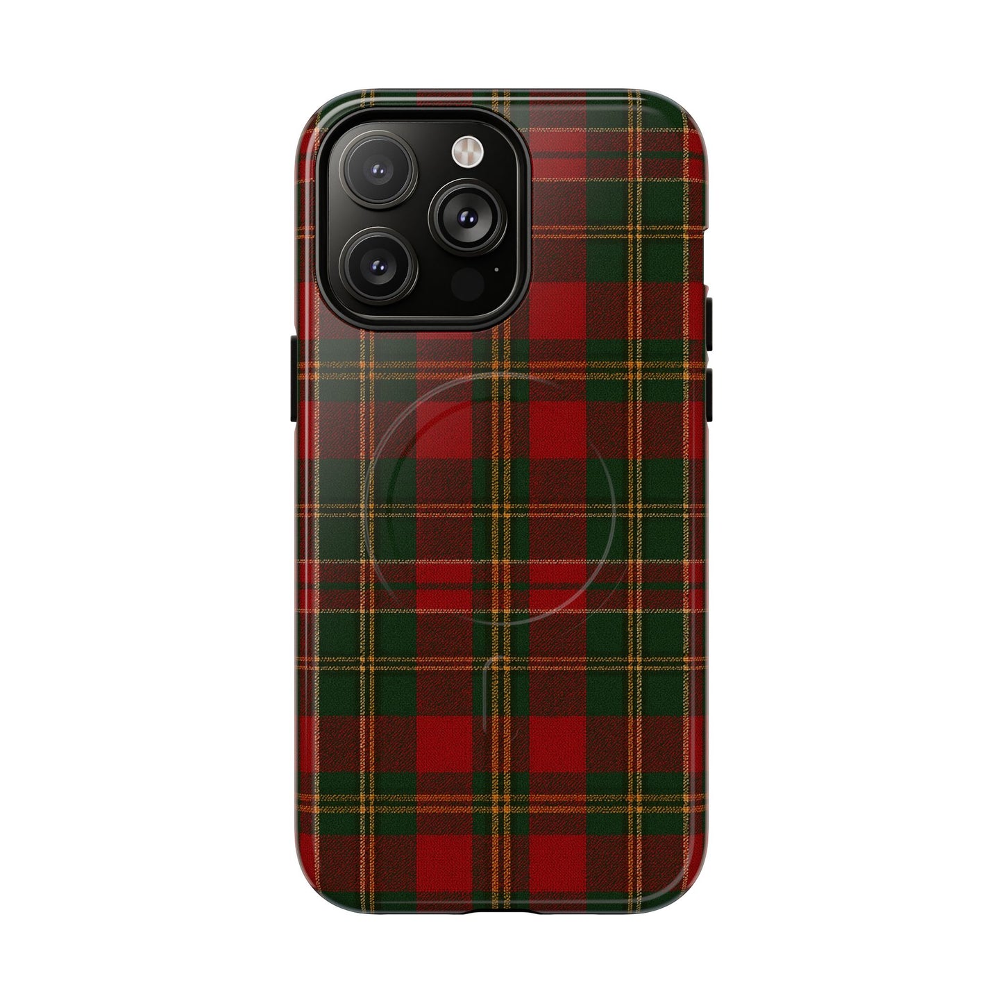 Plaid Holiday iPhone Case — Red & Green Tartan (MagSafe compatible)