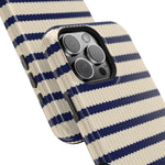 Navy & Cream Ribbed Holiday Sweater Design iPhone Case with MagSafe compatibility  Shamo's