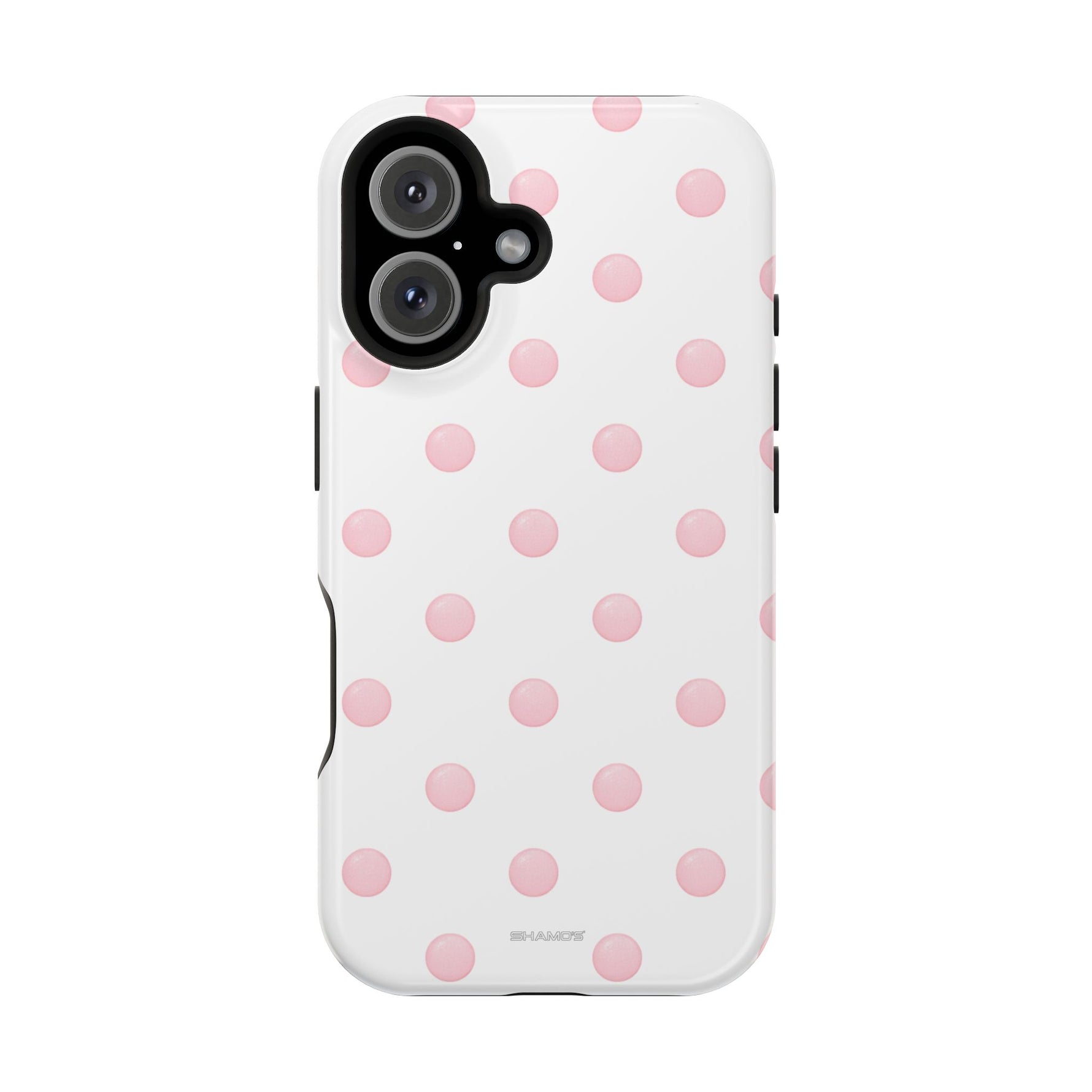Pink Polka Dot Impact-Resistant Phone Case | MagSafe
