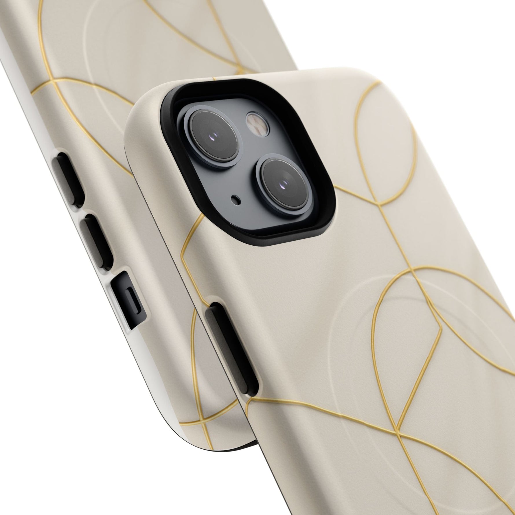 Gold Geometry on Silk Luxury Series iPhone Case with MagSafe  Shamo's