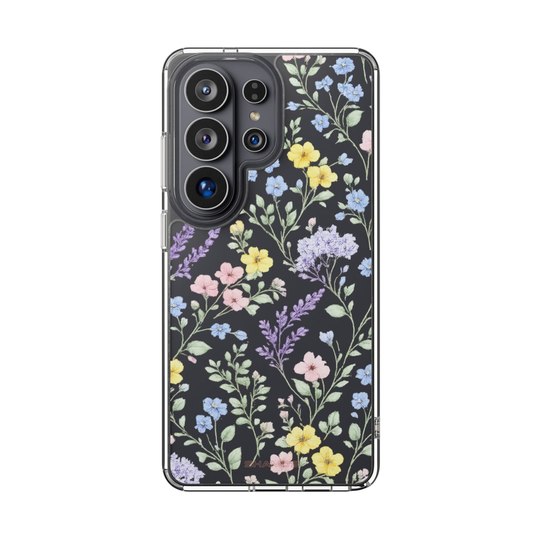 Clear Floral Impact-Resistant Phone Case — Pastel Wildflower Design