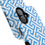 Preppy Blue Geometric MagSafe Compatible Impact Phone Case