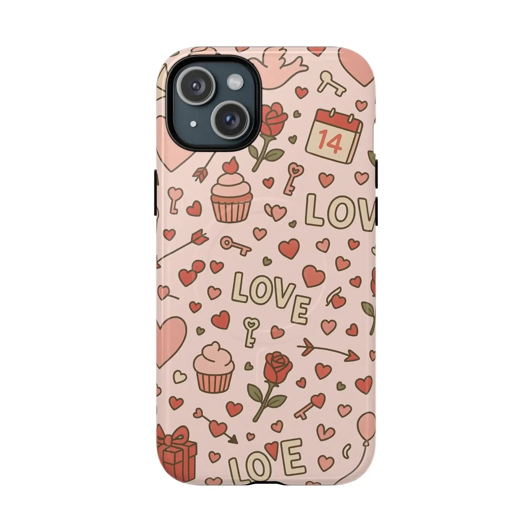 Sweet Love Pattern iPhone Case (MagSafe compatible)  Shamo's iPhone 15 Plus / Glossy