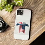 Slim Phone Cases with 4th of July writing for iPhone 17 and more