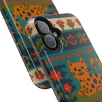 Cozy Knit Leopard Pattern Sweater Holiday Theme iPhone Case with MagSafe compatibility  Shamo's
