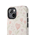Pink Watercolor Heart Floral Pattern | Tough Impact Phone Case  Shamo's