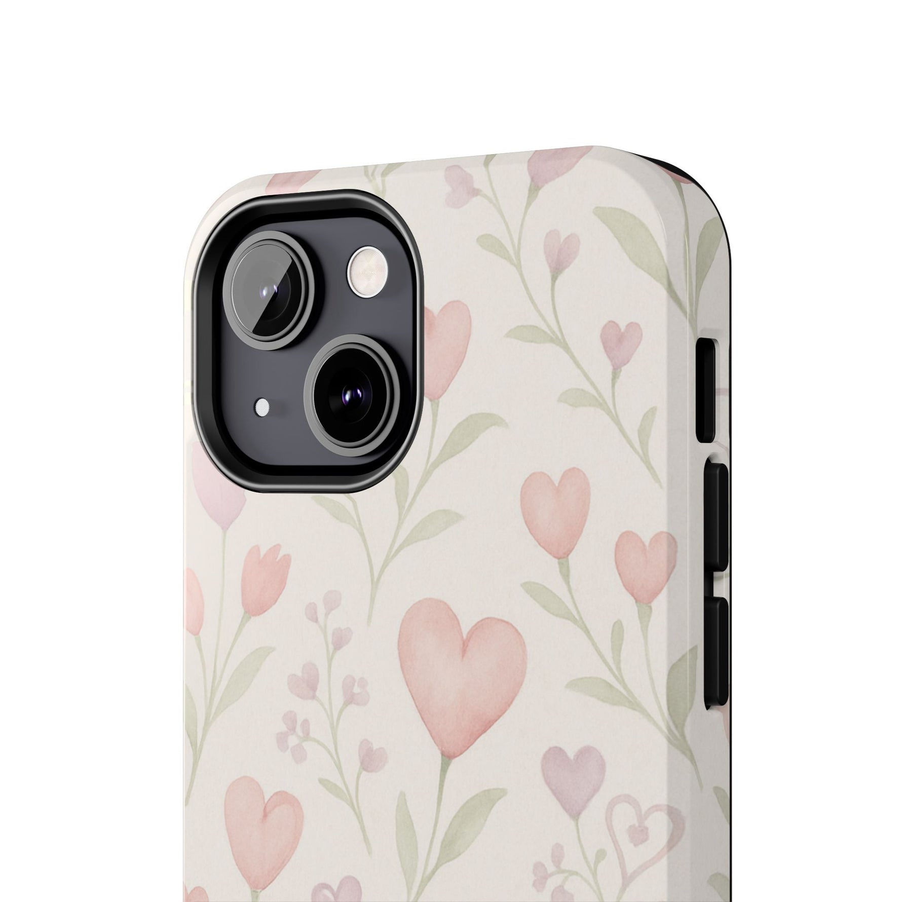 Pink Watercolor Heart Floral Pattern | Tough Impact Phone Case  Shamo's