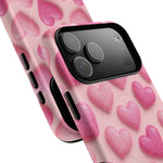 Barbiecore Glitter Hearts iPhone Case | MagSafe - Shamo's