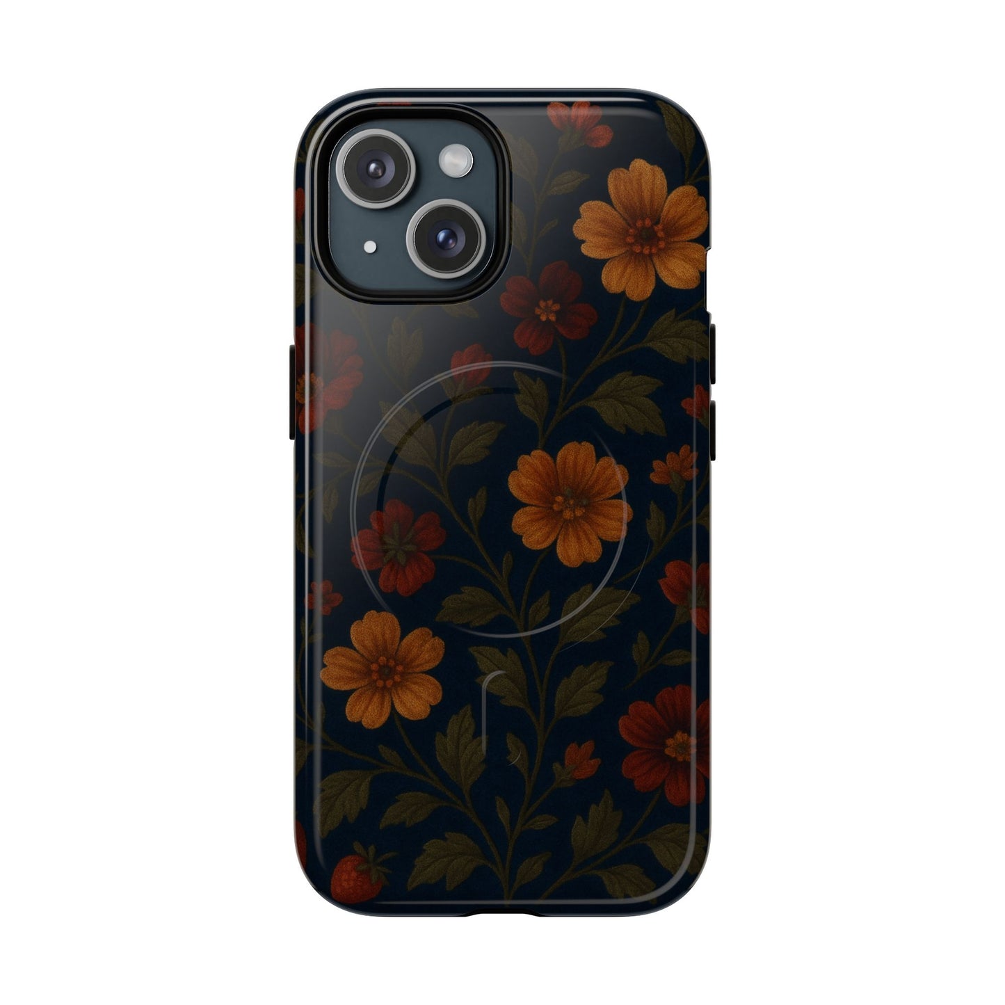 Floral Night Velvet iPhone Case - Works with MagSafe