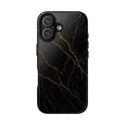 Black Marble Tough iPhone Case