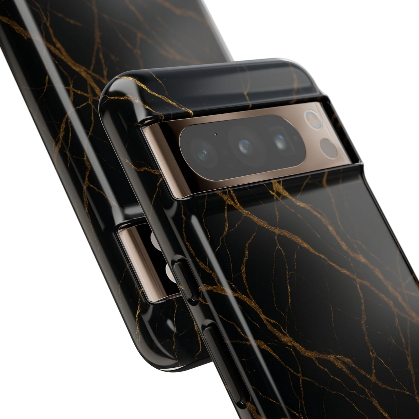 Black Marble Tough iPhone Case