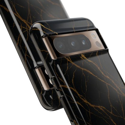 Black Marble Tough iPhone Case
