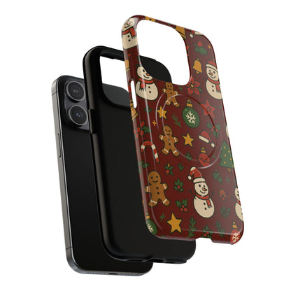 Snowman & Gingerbread Tough iPhone Case (MagSafe compatible)