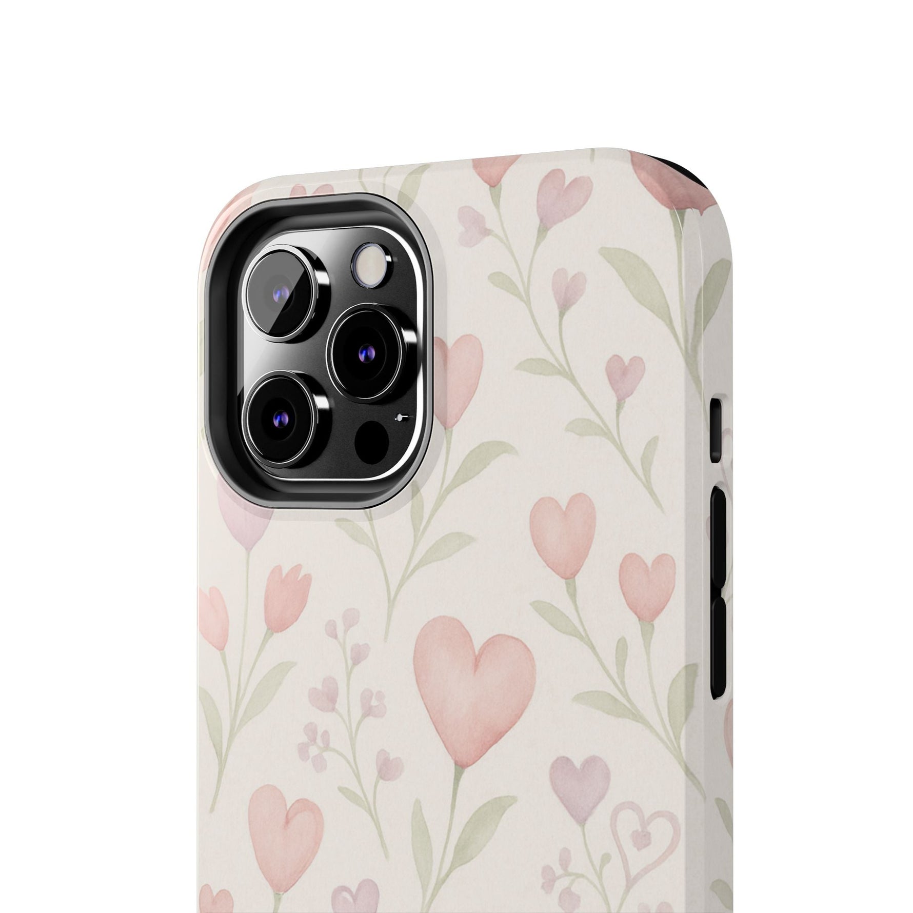 Pink Watercolor Heart Floral Pattern | Tough Impact Phone Case  Shamo's