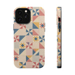 Prairie Quilt – Pastel Patchwork Pattern MagSafe Phone Case, glossy iPhone 13 Pro Max, rear and side profile