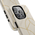 Gold Geometry on Silk Luxury Series iPhone Case with MagSafe - Shamo's