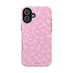 Pink Bow Pattern Impact-Resistant iPhone Case | MagSafe