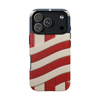 Patriotic iPhone Cases - MagSafe Tough American Flag Design