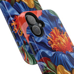 Electric Paradise MagSafe Phone Case – Cobalt Floral & Coral Waves | Glossy