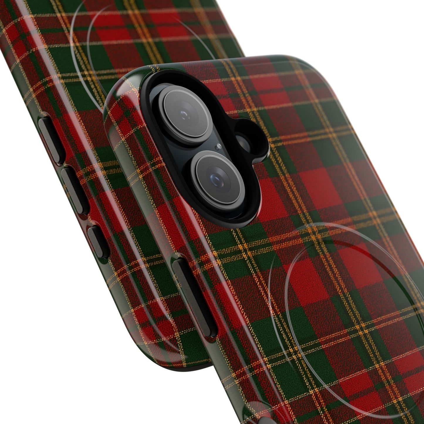 Plaid Holiday iPhone Case — Red & Green Tartan (MagSafe compatible)
