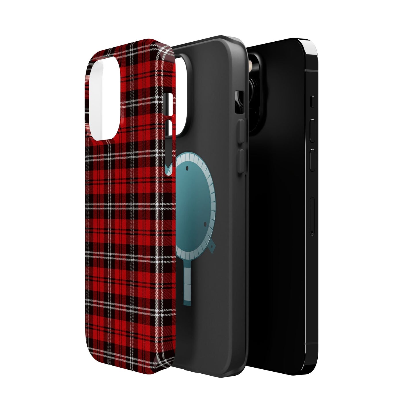 Red Tartan Plaid Impact-Resistant iPhone Case | MagSafe compatibility  Shamo's