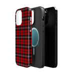 Red Tartan Plaid Impact-Resistant iPhone Case | MagSafe compatibility  Shamo's