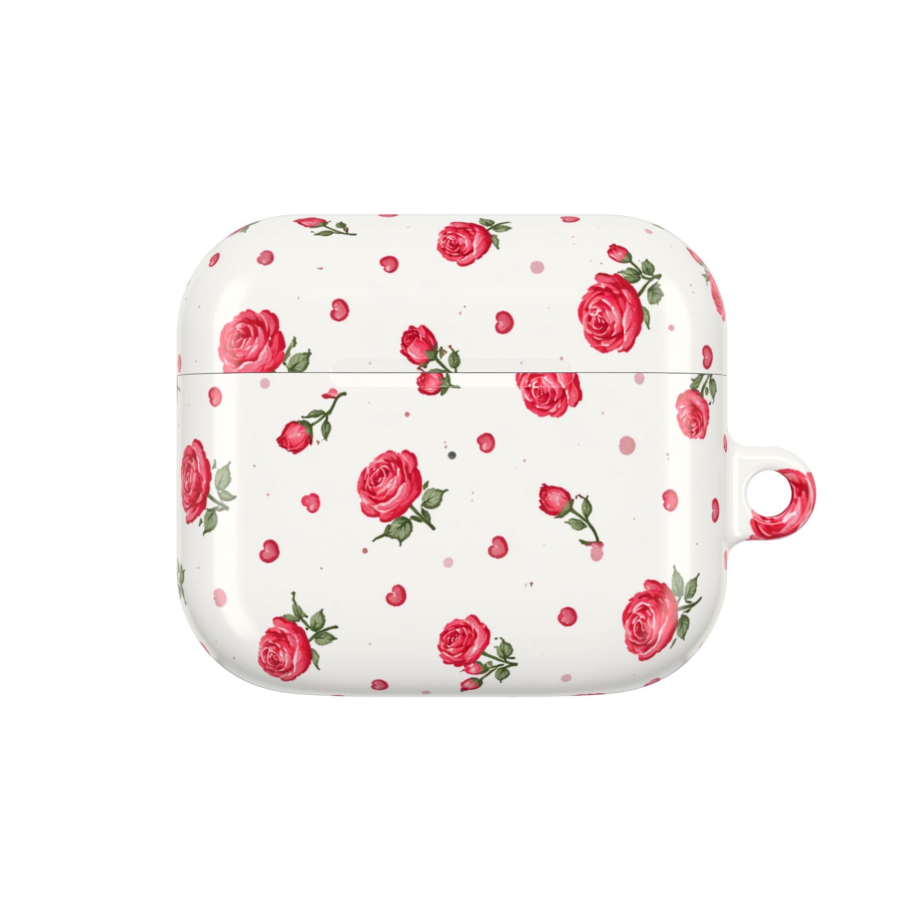 Floral Rose Pattern AirPod Case — Vintage Pink Rose Protective Cover - AirPods Gen 3 / White / Glossy - Shamo's