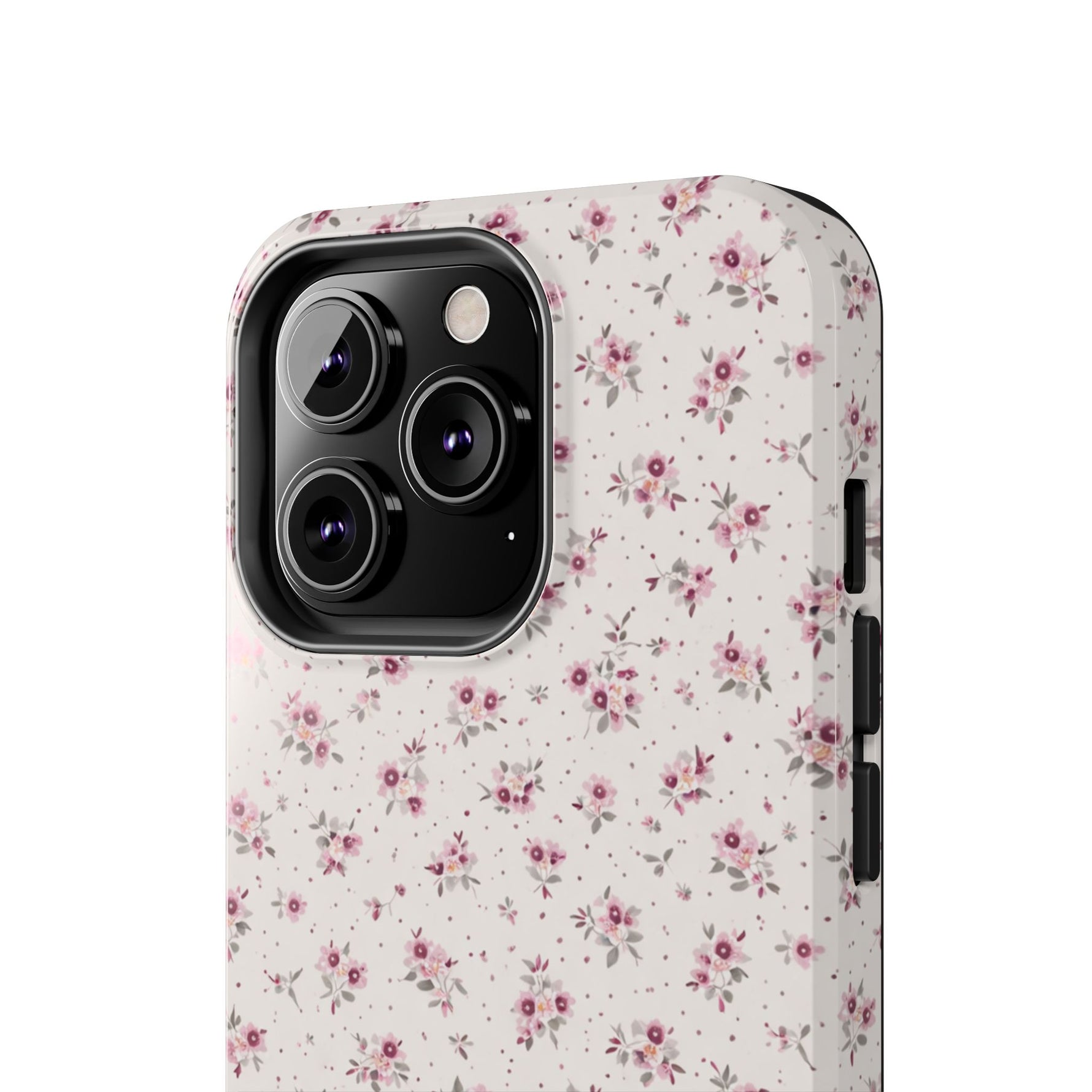 Rosebud Floral Tough iPhone Case — Pink Vintage Flower Protective Cover - iPhone 17 - Shamo's