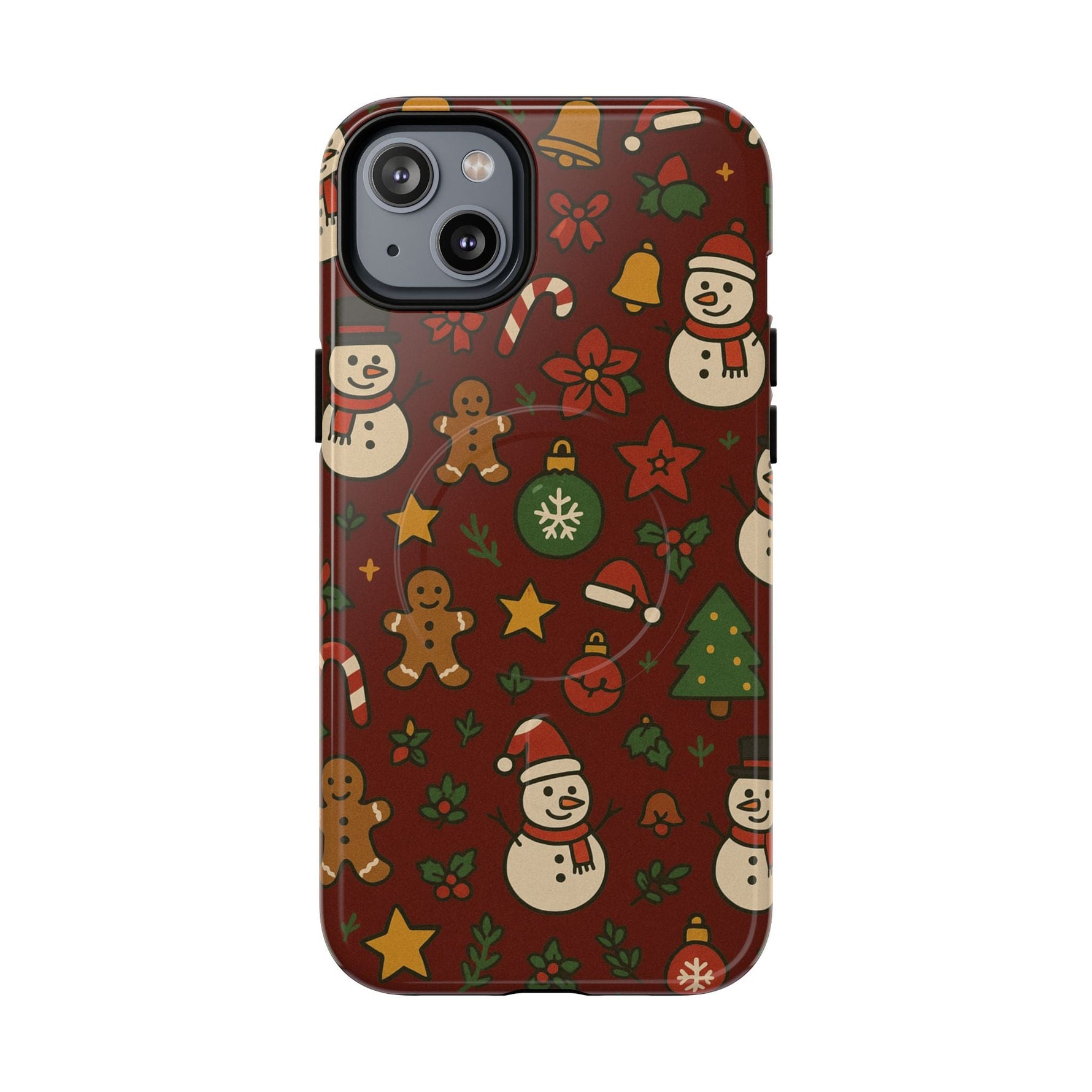 Snowman & Gingerbread Tough iPhone Case (MagSafe compatible)  Shamo's iPhone 14 Plus / Glossy
