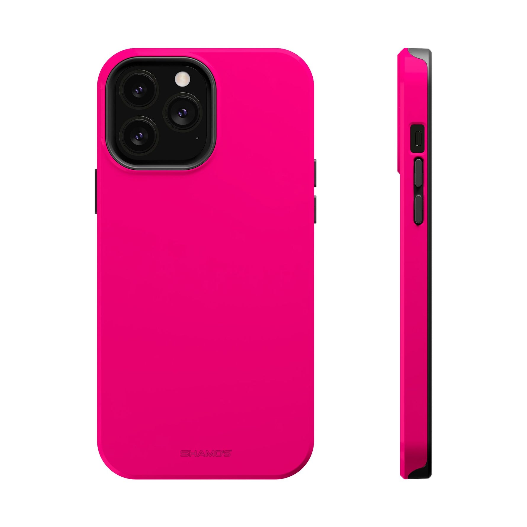 Neon Pink MagSafe Compatible Impact-Resistant Phone Case Hot Pink