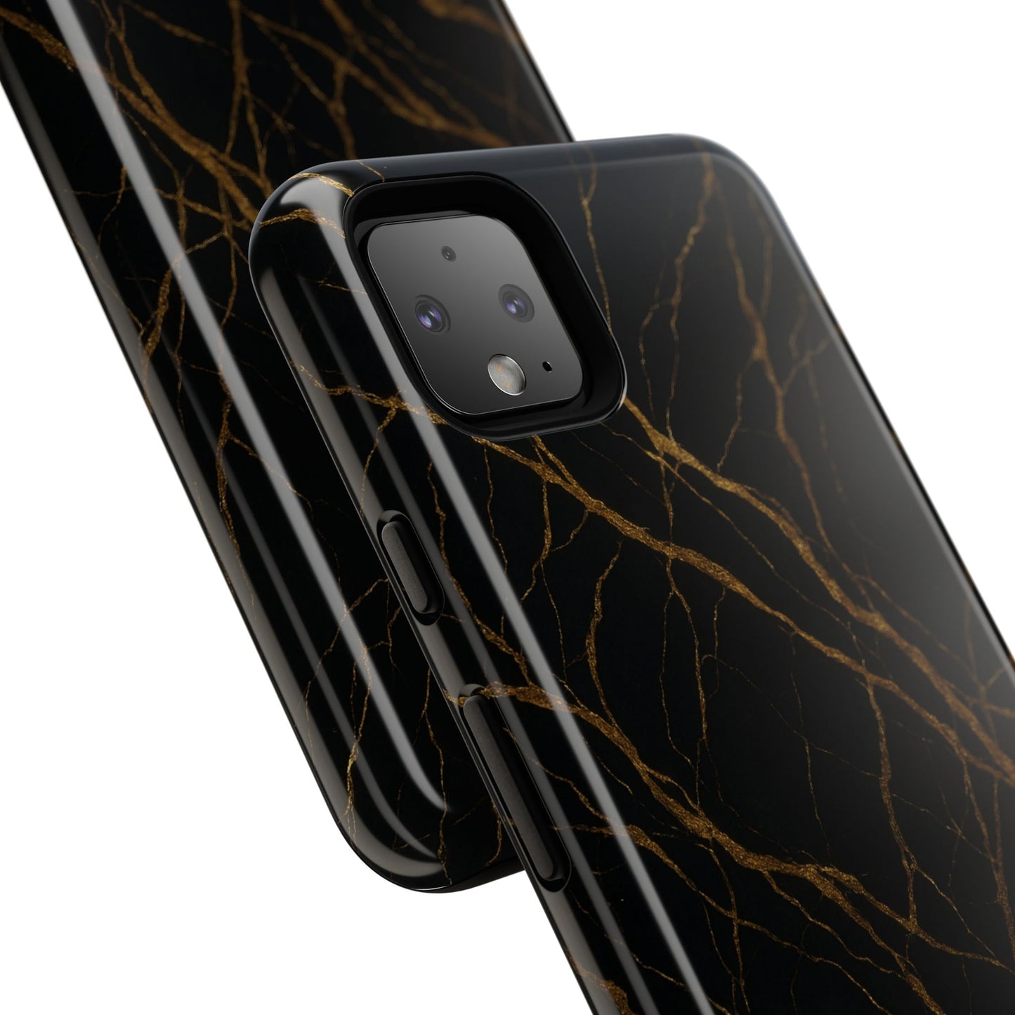 Black Marble Tough iPhone Case