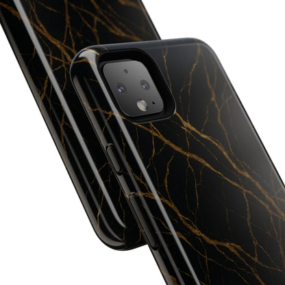 Black Marble Tough iPhone Case